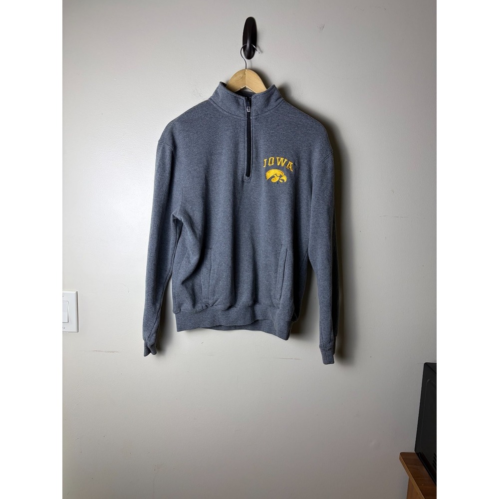 Colosseum Men's Iowa Fleece Quarter-Zip Pullover Sweater S Gray